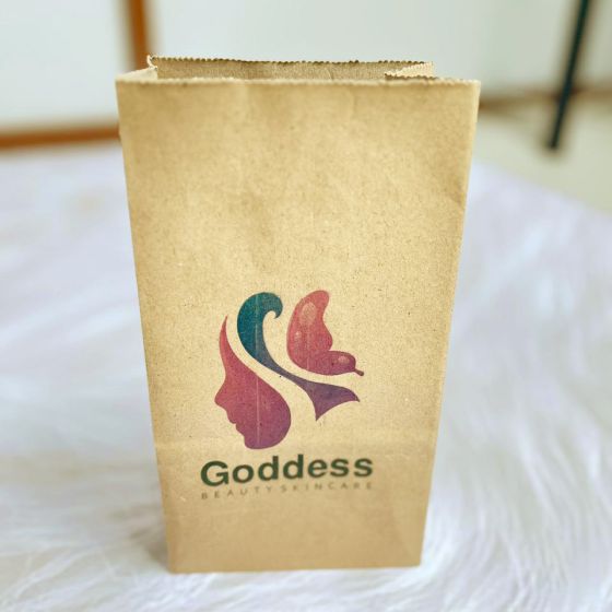 Paper Bag Coklat Tanpa Handle + Print Ukuran Medium ( 23cm x 12,5cm x 7,5cm)