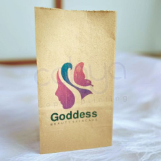 Paper Bag Coklat + Print ( 23,5cm x 13cm x 7,5cm)